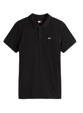 Poloshirt Tommy Jeans Slim schwarz für Herren