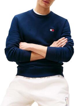 Pullover Tommy Jeans Badge in Marineblau für Herren