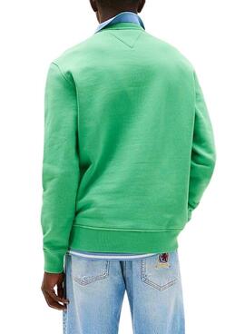 Tommy Jeans Badge grüner Pullover für Herren.