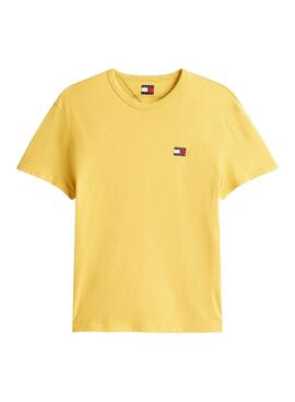 T-shirt Tommy Jeans Badge gelb für Herren