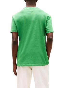 Tommy Jeans Badge T-Shirt in Grün für Herren.