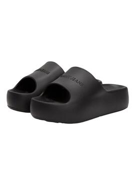 Sandalen Tommy Jeans Chuncky Pool Schwarz für Damen.