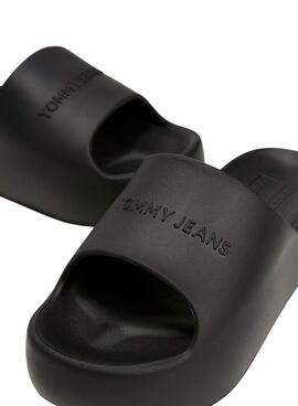 Sandalen Tommy Jeans Chuncky Pool Schwarz für Damen.