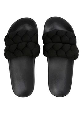 Sandalen Tommy Jeans Geflochten Schwarz für Damen