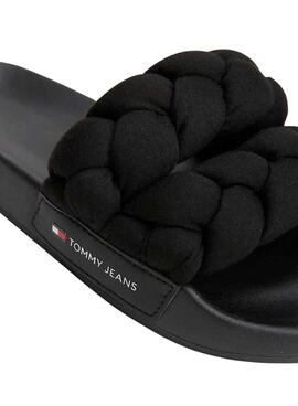 Sandalen Tommy Jeans Geflochten Schwarz für Damen