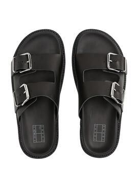 Sandalen Tommy Jeans Double Strap Schwarz für Damen.