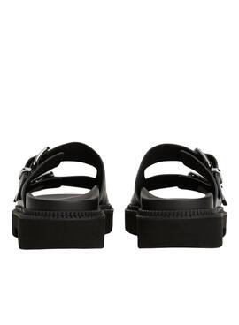 Sandalen Tommy Jeans Double Strap Schwarz für Damen.