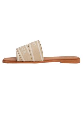 Sandalen Tommy Hilfiger Webbing beige für Damen.