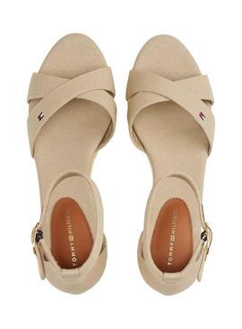 Sandalen Tommy Hilfiger Flag Criss beige für Damen