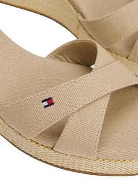 Sandalen Tommy Hilfiger Flag Criss beige für Damen