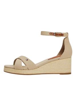 Sandalen Tommy Hilfiger Flag Criss beige für Damen