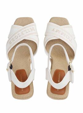 Sandalen Tommy Hilfiger Monogramm weiß für Damen