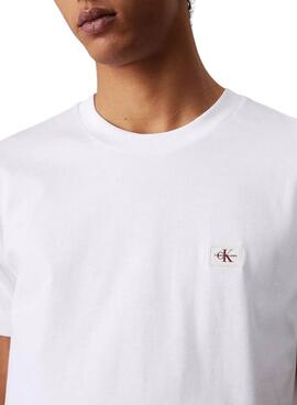 T-Shirt Calvin Klein Jeans Woven Label Weiß für Herren