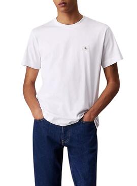T-Shirt Calvin Klein Jeans Woven Label Weiß für Herren