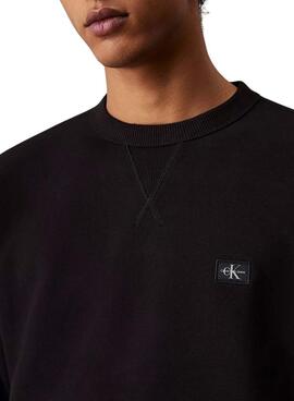 Sweatshirt Calvin Klein Jeans Woven Label in Schwarz für Männer.