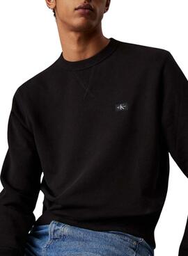 Sweatshirt Calvin Klein Jeans Woven Label in Schwarz für Männer.