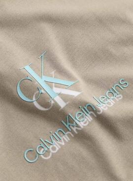 T-Shirt Calvin Klein Jeans Shadow Logo in Beige für Herren