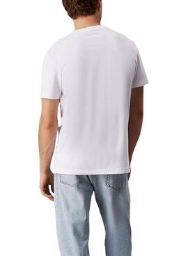 T-Shirt Calvin Klein Jeans Shadow Logo Weiß für Herren