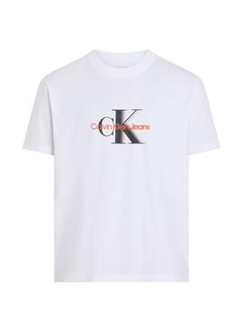 T-shirt Calvin Klein Jeans Monologo weiß für Herren.