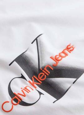 T-shirt Calvin Klein Jeans Monologo weiß für Herren.