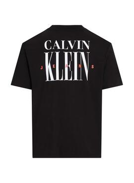 T-Shirt Calvin Klein Jeans Serif Schwarz für Herren