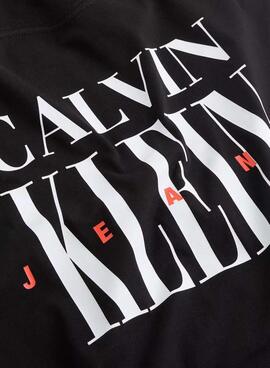 T-Shirt Calvin Klein Jeans Serif Schwarz für Herren