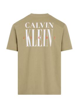T-Shirt Calvin Klein Jeans Serif beige für Herren.