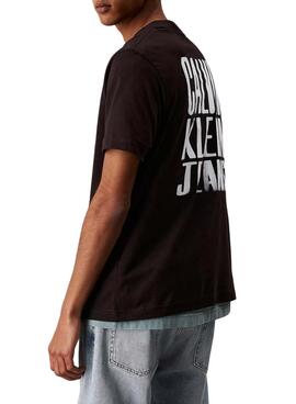 T-Shirt Calvin Klein Jeans Painted Schwarz für Herren.