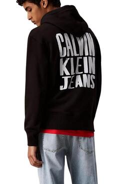 Sweatshirt Calvin Klein Jeans Painted Schwarz für Herren.
