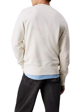 Sweatshirt Calvin Klein Jeans Label beige für Herren
