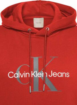 Sweatshirt Calvin Klein Jeans Monolog Rot für Herren.