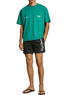 Schwarzer Badeanzug Pepe Jeans Logo für Herren.