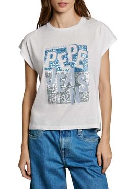 T-shirt Pepe Jeans Viti weiß für Damen