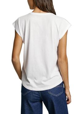 T-Shirt Pepe Jeans Blooma weiß für Damen