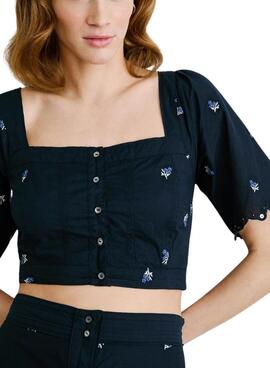 Top Pepe Jeans Energy Marineblau für Damen