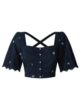 Top Pepe Jeans Energy Marineblau für Damen