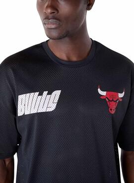 T-Shirt New Era Chicago Bulls NBA Mesh Schwarz für Herren