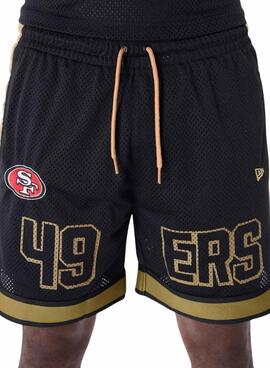Kurze Hose New Era San Francisco 49ers NFL Netz schwarz für Herren