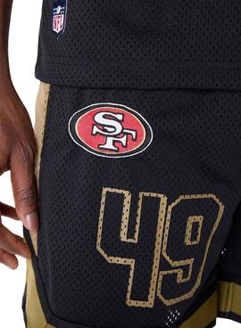 Kurze Hose New Era San Francisco 49ers NFL Netz schwarz für Herren
