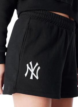 Kurze Hose New Era New York Yankees Essential schwarz für Damen