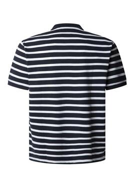 Polo Pepe Jeans Barret in Marineblau und Weiß für Herren.