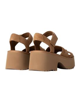 Sandalen UGG New Heights mit Knöchelriemen in Kamel für Damen.