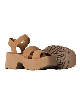 Sandalen UGG New Heights mit Knöchelriemen in Kamel für Damen.