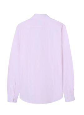 Hemd Silbon Oxford gestreift rosa und weiß für Herren