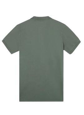 Grünes basic-Polo-Shirt Silbon für Herren.