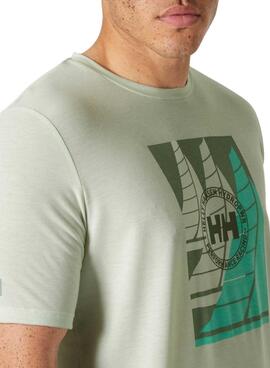 T-shirt Helly Hansen Race grün für Herren.
