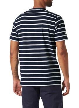 T-Shirt Helly Hansen Newport Marineblau und Weiß für Herren