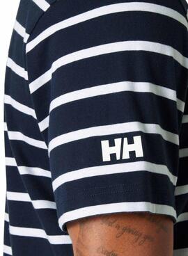 T-Shirt Helly Hansen Newport Marineblau und Weiß für Herren