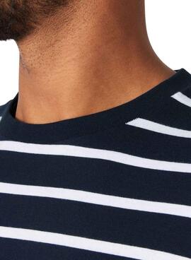 T-Shirt Helly Hansen Newport Marineblau und Weiß für Herren