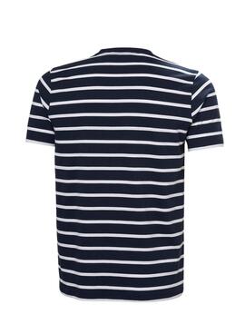 T-Shirt Helly Hansen Newport Marineblau und Weiß für Herren